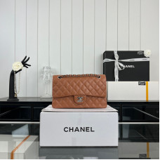 Chanel Classic Flap Medium Size 25.5cm Caviar Leather Silver Hardware Shoulder Bag Handbag Purse A1112 Chanel Classic Flap Medium Size 25.5cm Caviar Leather Silver Hardware Shoulder Bag Handbag Purse A1112