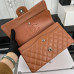 Chanel Classic Flap Medium Size 25.5cm Caviar Leather Silver Hardware Shoulder Bag Handbag Purse A1112