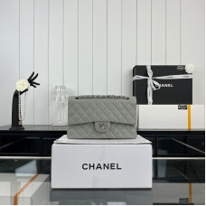 Chanel Classic Flap Medium Size 25.5cm Caviar Leather Silver Hardware Shoulder Bag Handbag Purse A1112 Chanel Classic Flap Medium Size 25.5cm Caviar Leather Silver Hardware Shoulder Bag Handbag Purse A1112