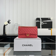 Chanel Classic Flap Medium Size 25.5cm Caviar Leather Gold Hardware Shoulder Bag Handbag Purse A1112 Chanel Classic Flap Medium Size 25.5cm Caviar Leather Gold Hardware Shoulder Bag Handbag Purse A1112