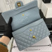 Chanel Classic Flap Medium Size 25.5cm Caviar Leather Gold Hardware Shoulder Bag Handbag Purse A1112
