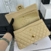 Chanel Classic Flap Medium Size 25.5cm Caviar Leather Gold Hardware Shoulder Bag Handbag Purse A1112