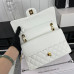 Chanel Classic Flap Medium Size 25.5cm Caviar Leather Gold Hardware Shoulder Bag Handbag Purse A1112
