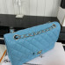 Chanel Classic Flap Medium Size 25.5cm Caviar Leather Silver Hardware Shoulder Bag Handbag Purse A1112