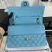 Chanel Classic Flap Medium Size 25.5cm Caviar Leather Silver Hardware Shoulder Bag Handbag Purse A1112
