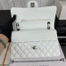 Chanel Classic Flap Medium Size 25.5cm Caviar Leather Silver Hardware Shoulder Bag Handbag Purse A1112