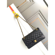 Chanel Classic Flap Medium Size 25.5cm Lambskin Gold Hardware Shoulder Bag Handbag Purse A1112 Chanel Classic Flap Medium Size 25.5cm Lambskin Gold Hardware Shoulder Bag Handbag Purse A1112