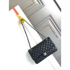 Chanel Classic Flap Medium Size 25.5cm Lambskin Silver Hardware Shoulder Bag Handbag Purse A1112 Chanel Classic Flap Medium Size 25.5cm Lambskin Silver Hardware Shoulder Bag Handbag Purse A1112