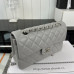 Chanel Classic Flap New Medium Size 23cm Lambskin Silver Hardware Shoulder Bag Handbag Purse A1117 Chanel Classic Flap New Medium Size 23cm Lambskin Silver Hardware Shoulder Bag Handbag Purse A1117