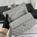 Chanel Classic Flap New Medium Size 23cm Lambskin Silver Hardware Shoulder Bag Handbag Purse A1117 Chanel Classic Flap New Medium Size 23cm Lambskin Silver Hardware Shoulder Bag Handbag Purse A1117