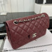 Chanel Classic Flap New Medium Size 23cm Lambskin Silver Hardware Shoulder Bag Handbag Purse A1117