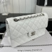 Chanel Classic Flap New Medium Size 23cm Lambskin Silver Hardware Shoulder Bag Handbag Purse A1117