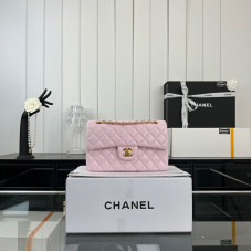 Chanel Classic Flap New Medium Size 23cm Lambskin Gold Hardware Shoulder Bag Handbag Purse A1117