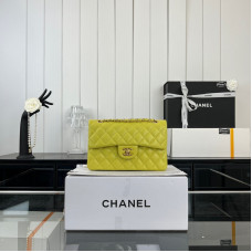 Chanel Classic Flap New Medium Size 23cm Lambskin Gold Hardware Shoulder Bag Handbag Purse A1117