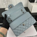 Chanel Classic Flap New Medium Size 23cm Caviar Leather Silver Hardware Shoulder Bag Handbag Purse A1117