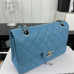 Chanel Classic Flap New Medium Size 23cm Caviar Leather Silver Hardware Shoulder Bag Handbag Purse A1117