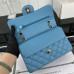 Chanel Classic Flap New Medium Size 23cm Caviar Leather Silver Hardware Shoulder Bag Handbag Purse A1117