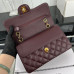 Chanel Classic Flap New Medium Size 23cm Caviar Leather Gold Hardware Shoulder Bag Handbag Purse A1117