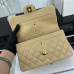 Chanel Classic Flap New Medium Size 23cm Caviar Leather Gold Hardware Shoulder Bag Handbag Purse A1117