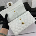 Chanel Classic Flap New Medium Size 23cm Caviar Leather Gold Hardware Shoulder Bag Handbag Purse A1117