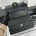 Chanel Classic Flap New Medium Size 23cm Caviar Leather Gold Hardware Shoulder Bag Handbag Purse A1117