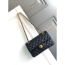 Chanel Classic Flap New Medium Size 23cm Lambskin Gold Hardware Shoulder Bag Handbag Purse A1117