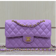 Chanel Classic Flap New Medium Size 23cm Caviar Leather Gold Hardware Shoulder Bag Handbag Purse A1117 Chanel Classic Flap New Medium Size 23cm Caviar Leather Gold Hardware Shoulder Bag Handbag Purse A1117