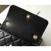 Chanel Trendy Flap Top Handle Bag 25cm Lambskin Black Silver Hardware Shoulder Bag A92236