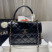 Chanel Trendy Flap Top Handle Bag 25cm Lambskin Black light Gold Hardware Shoulder Bag A92236 Chanel Trendy Flap Top Handle Bag 25cm Lambskin Black light Gold Hardware Shoulder Bag A92236