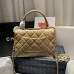 Chanel Trendy Flap Top Handle Bag 25cm Lambskin Dark Beige Light Gold Hardware Shoulder Bag A92236 Chanel Trendy Flap Top Handle Bag 25cm Lambskin Dark Beige Light Gold Hardware Shoulder Bag A92236