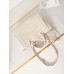Chanel Deauville Canvas Tote Medium size Shoulder Bag Handbag AS3257