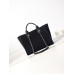 Chanel Deauville Canvas Tote Medium size Shoulder Bag Handbag AS3257