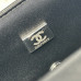 Chanel small Classic Flap with Handle Lambskin Black Silver Hardware Top Handle Shoulder Bag AS2431 Chanel small Classic Flap with Handle Lambskin Black Silver Hardware Top Handle Shoulder Bag AS2431
