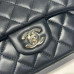 Chanel small Classic Flap with Handle Lambskin Black Gold Hardware Top Handle Shoulder Bag AS2431 Chanel small Classic Flap with Handle Lambskin Black Gold Hardware Top Handle Shoulder Bag AS2431