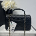 Chanel small Classic Flap with Handle Lambskin Black Gold Hardware Top Handle Shoulder Bag AS2431 Chanel small Classic Flap with Handle Lambskin Black Gold Hardware Top Handle Shoulder Bag AS2431