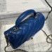 Chanel small Classic Flap with Handle Lambskin Blue Gold Hardware Top Handle Shoulder Bag AS2431 Chanel small Classic Flap with Handle Lambskin Blue Gold Hardware Top Handle Shoulder Bag AS2431