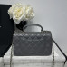 Chanel small Classic Flap with Handle Lambskin Grey Gold Hardware Top Handle Shoulder Bag AS2431 Chanel small Classic Flap with Handle Lambskin Grey Gold Hardware Top Handle Shoulder Bag AS2431
