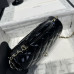 Chanel small Classic Flap with Handle Patent Leather Black Gold Hardware Top Handle Shoulder Bag AS2431
