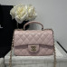 Chanel small Classic Flap with Handle Lambskin Pink Gold Hardware Top Handle Shoulder Bag AS2431 Chanel small Classic Flap with Handle Lambskin Pink Gold Hardware Top Handle Shoulder Bag AS2431