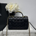 Chanel small Classic Flap with Handle Lambskin Black Gold Hardware Top Handle Shoulder Bag AS2431 Chanel small Classic Flap with Handle Lambskin Black Gold Hardware Top Handle Shoulder Bag AS2431