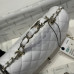 Chanel small Classic Flap with Handle Lambskin White Gold Hardware Top Handle Shoulder Bag AS2431 Chanel small Classic Flap with Handle Lambskin White Gold Hardware Top Handle Shoulder Bag AS2431