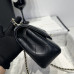 Chanel small Classic Flap with Handle Lambskin Black Gold Hardware Top Handle Shoulder Bag AS2431