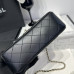 Chanel small Classic Flap with Handle Lambskin Black Gold Hardware Top Handle Shoulder Bag AS2431