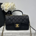 Chanel small Classic Flap with Handle Caviar Leather Black Gold Hardware Top Handle Shoulder Bag AS2431 Chanel small Classic Flap with Handle Caviar Leather Black Gold Hardware Top Handle Shoulder Bag AS2431