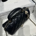 Chanel small Classic Flap with Handle Lambskin Black Gold Hardware Top Handle Shoulder Bag AS2431
