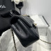 Chanel small Classic Flap with Handle Lambskin Black Gold Hardware Top Handle Shoulder Bag AS2431