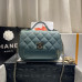 Chanel Top Handle Flap Messenger Bag 93749 Chanel Top Handle Flap Messenger Bag 93749