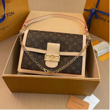 Louis Vuitton LV Dauphine Soft MM M47149 Shoulder Bag Crossbody Bag LLBGA35