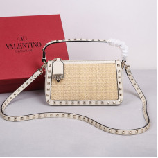 Valentino Garavani Rockstud Oxalis Woven Shoulder Bag Crossbody Bag 5500 Valentino Garavani Rockstud Oxalis Woven Shoulder Bag Crossbody Bag 5500