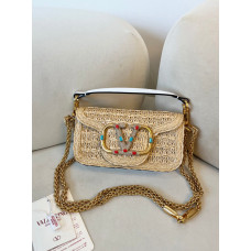 Valentino Garavani Mini Loco Oxalis Woven Shoulder Bag Crossbody Bag 22080S